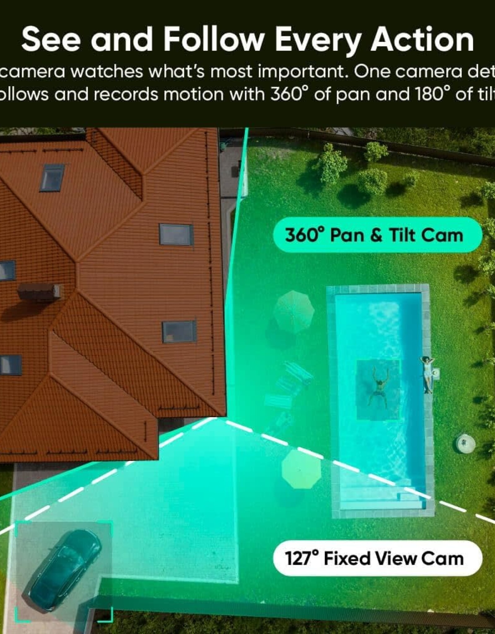 WYZE DUO CAM PAN – INDOOR/OUTDOOR IP65 – 2K SMART SECURITY CAMERA – 360° PAN/TILT – COLOR NIGHT VISION – COMPATIBLE WITH ALEXA & GOOGLE ASSISTANT