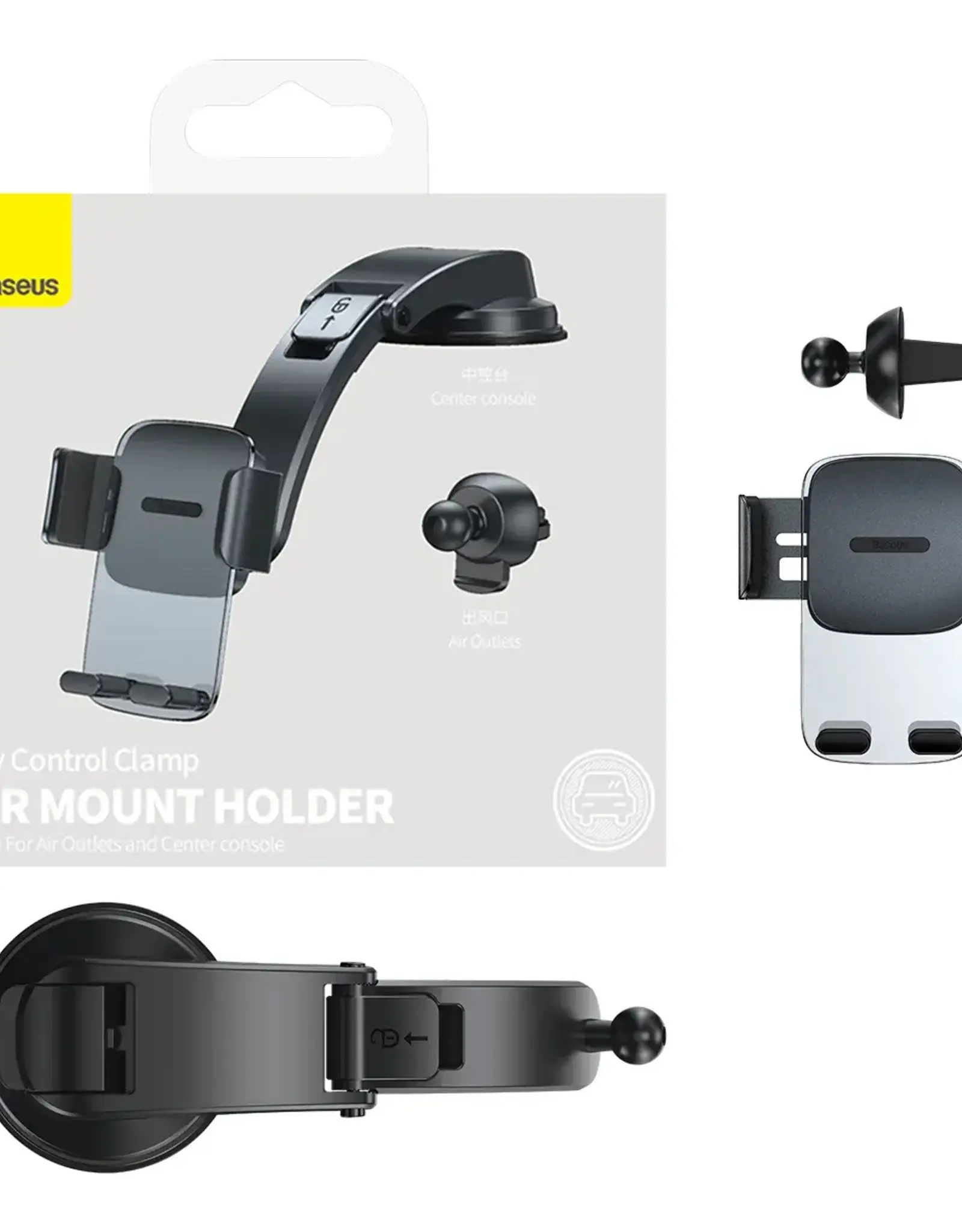Baseus Easy Control Clamp Car Mount Holder Black (A Set)