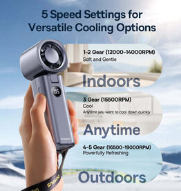 Baseus GoTrip DT1 High-Speed Foldable Handheld Fan Grey