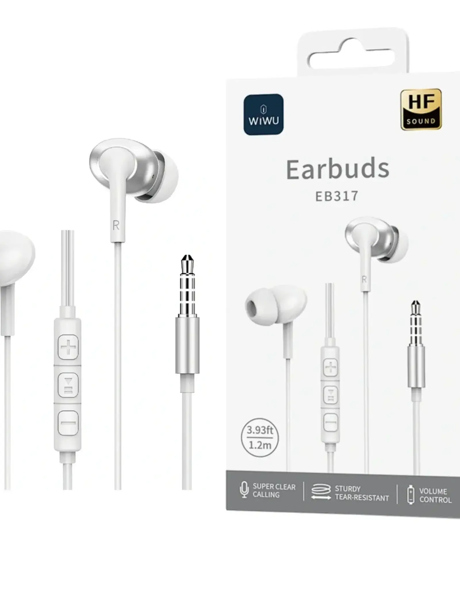 3.5mm Stereo Wired Earbuds EB317 - White