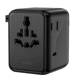 45W Warrior GaN Universal Adapter 1xUSB-C 2xUSB-A Cable