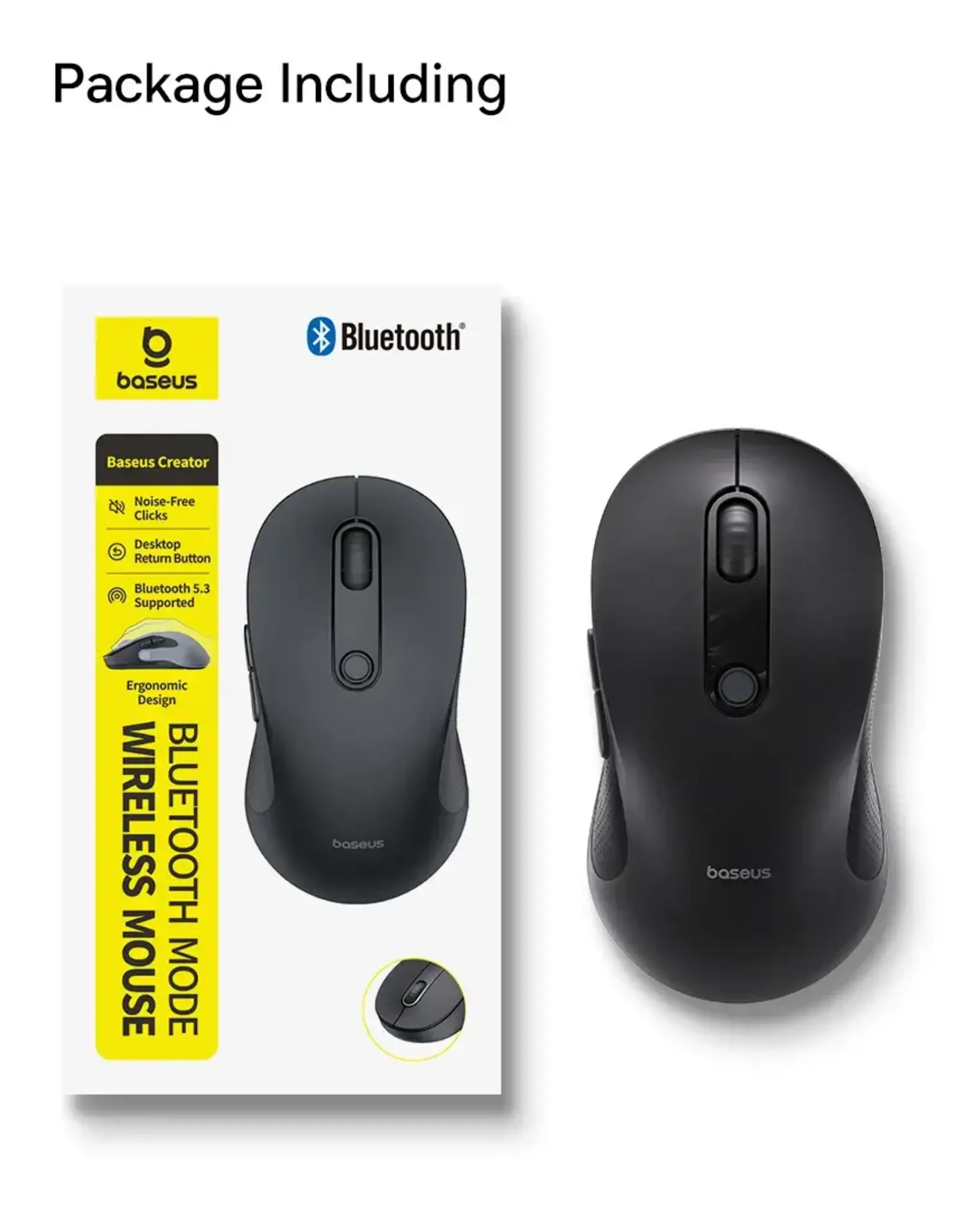 Baseus Wireless Ergonomic Design Single Moon  Mouse  Black