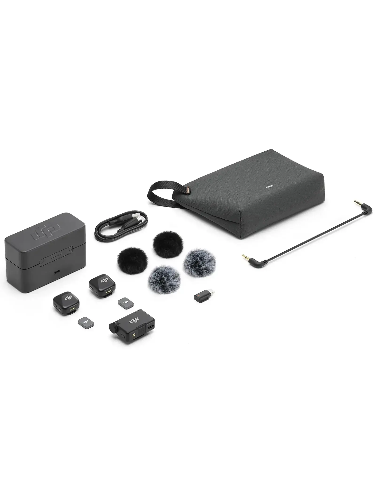 DJI Mic Mini (2 TX + 1 RX + Charging Case), Wireless Lavalier Microphone, Detail-Rich Audio, 48h Use, Noise Cancelling, Automatic Limiting, Bluetooth Microphone for Camera/iPhone/Android, Vlog