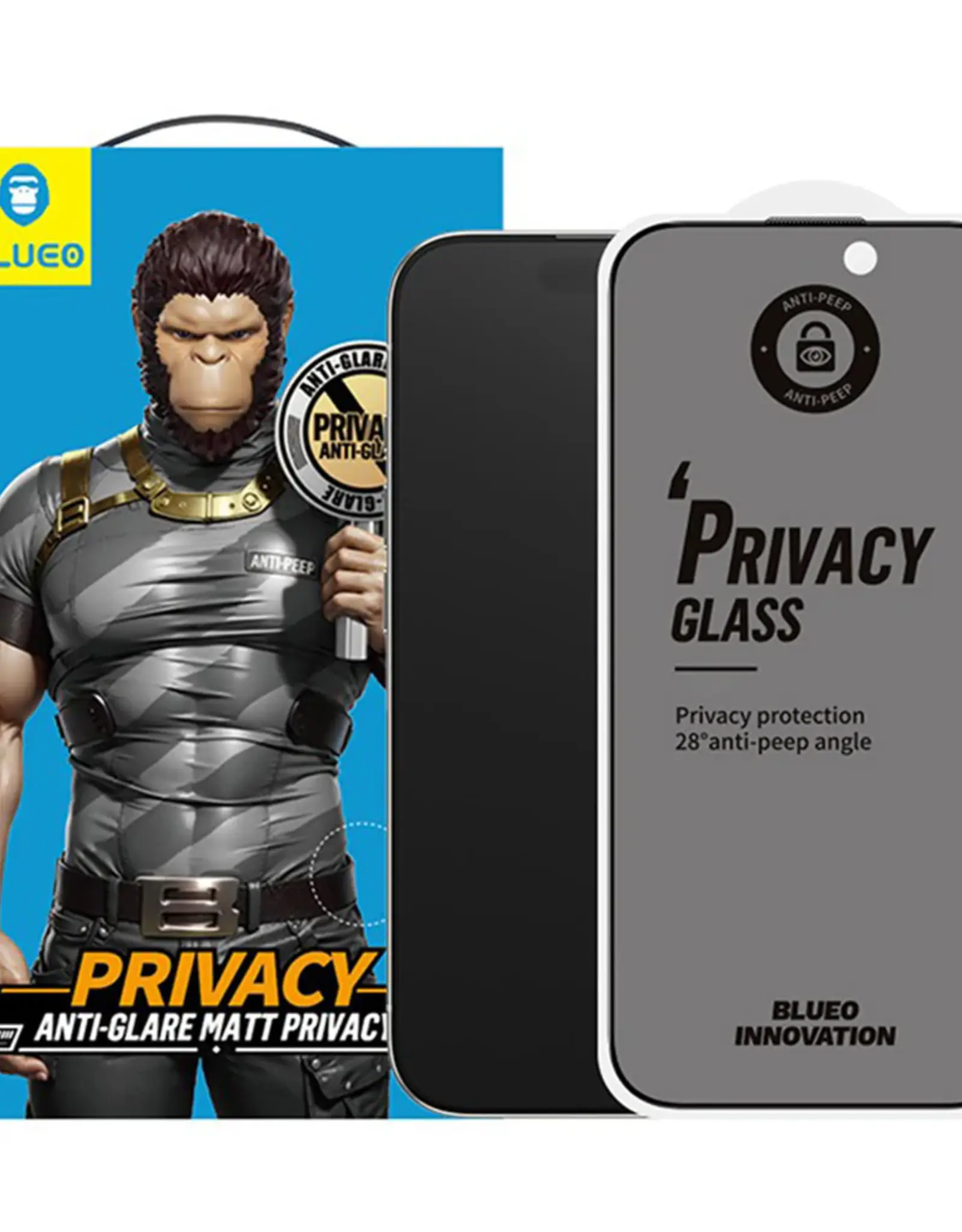 Blueo tempered glass HD anti peep iPhone 16E 6.1 / iPhone14 6.1 / iPhone13/13pro 6.1