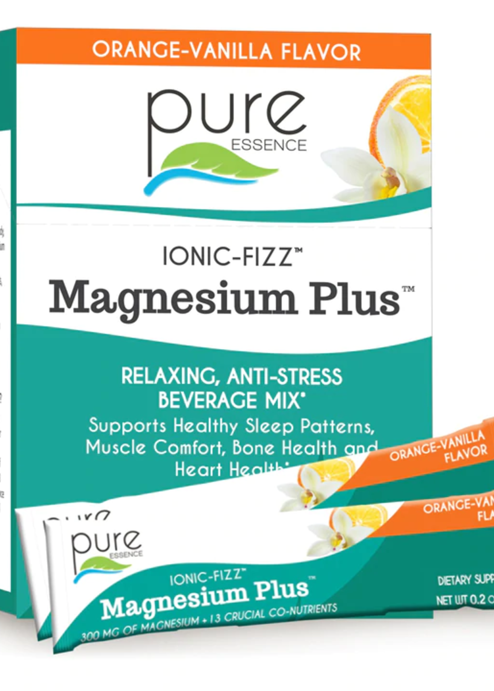 Pure Essence Ionic-Fizz Magnesium Plus Orange & Vanilla 30ct Box