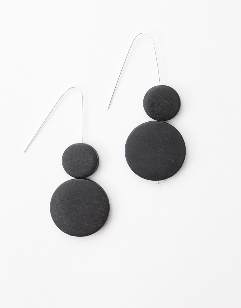 BLACK DOUBLE BEADED SARAH EARRING