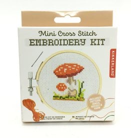 MINI CROSS STITCH EMBROIDERY KIT MUSHROOM