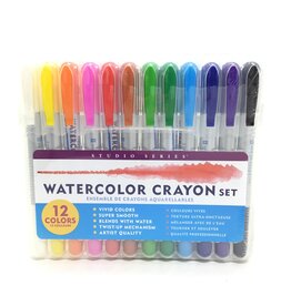 Studio Series Watercolor Crayon Set (12 water soluble gel crayons)