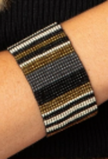 INK + ALLOY BLACK STRIPE STRETCH BRACELET