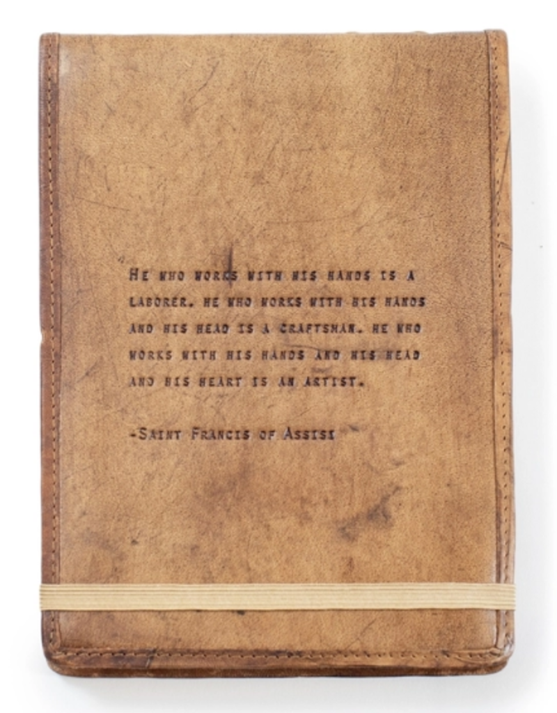 LARGE ST FRANCIS OF ASSISI LEATHER JOURNAL