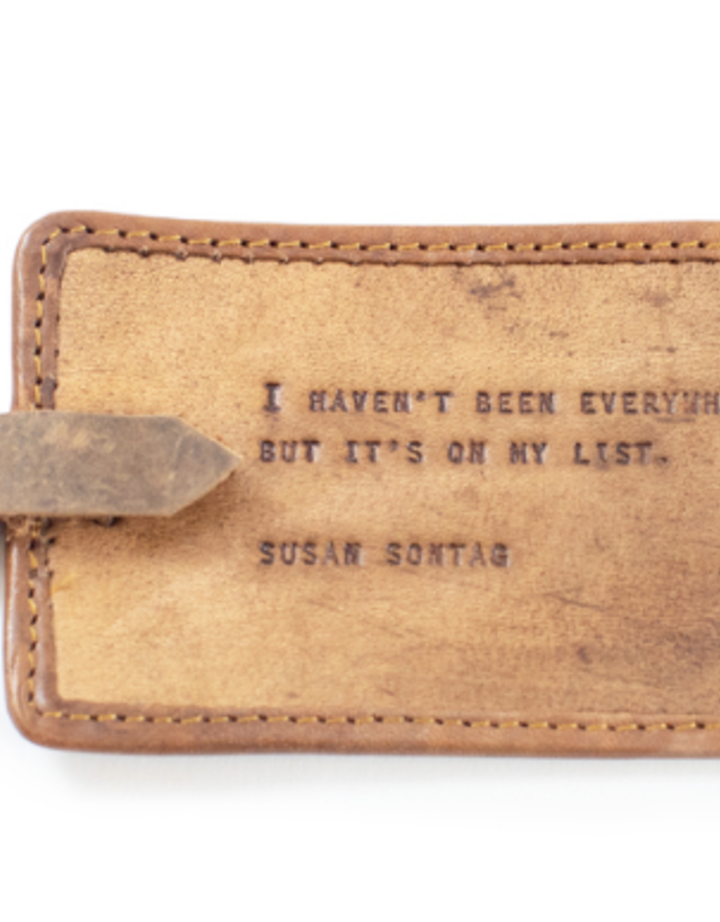 SUSAN SONTAG LEATHER LUGGAGE TAG