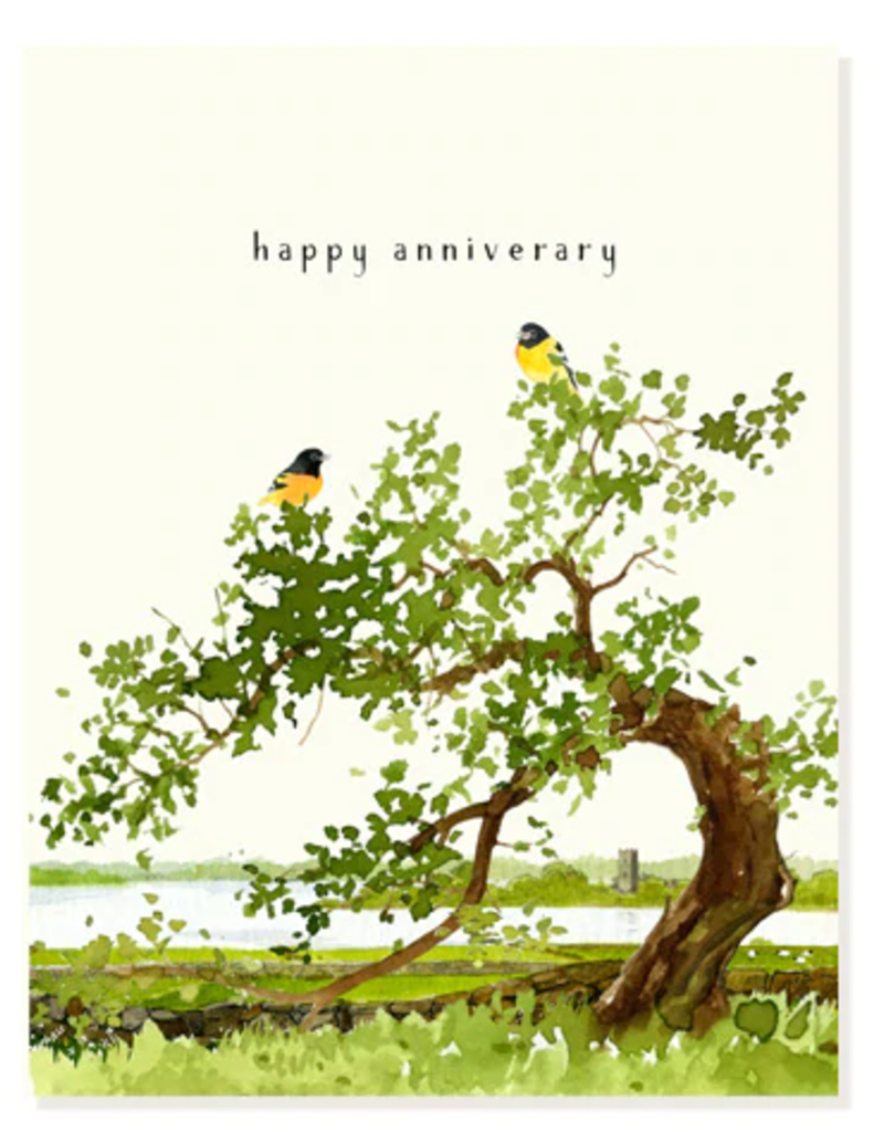 GOLDFINCHES HAPPY ANNIVERSARY CARD