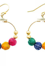 WORLDFINDS KANTHA PETITE GILDED HOOPS