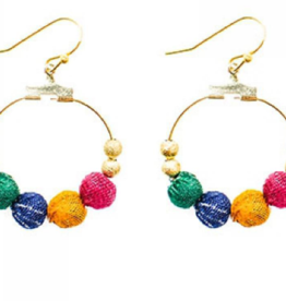 WORLDFINDS KANTHA PETITE GILDED HOOPS
