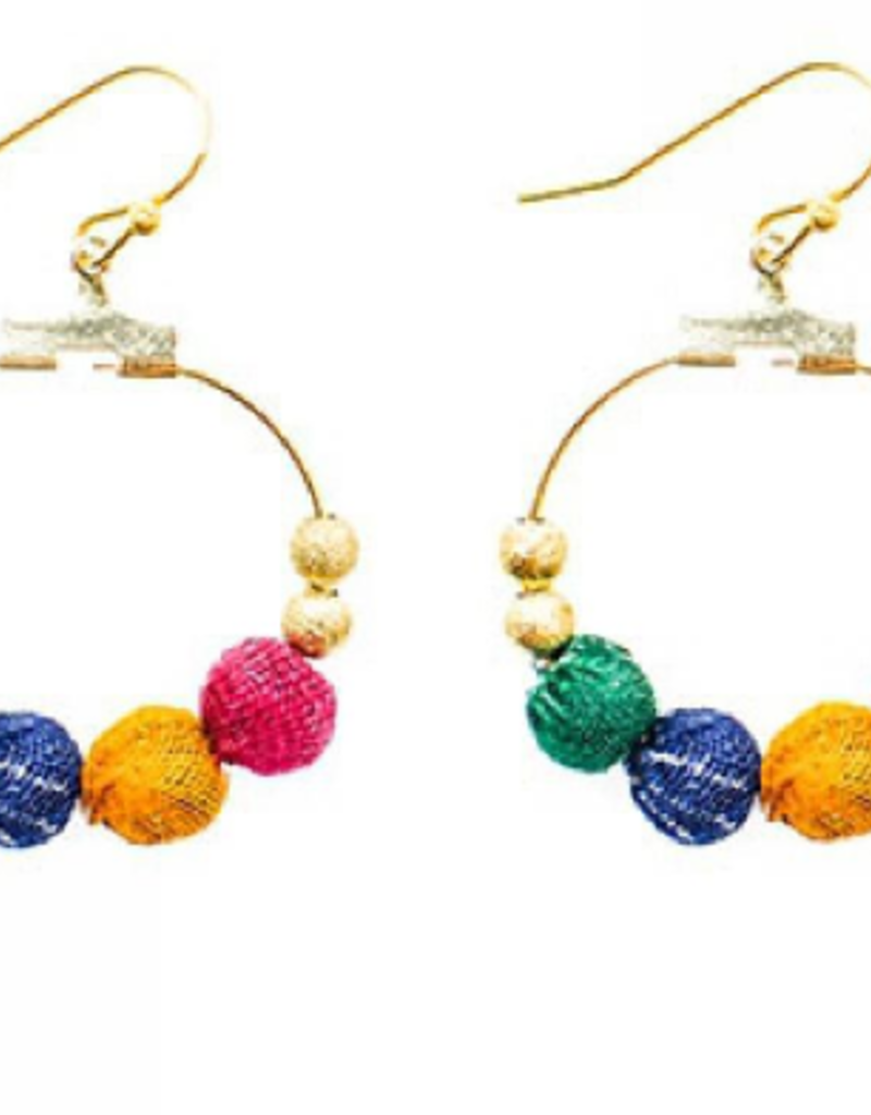 WORLDFINDS KANTHA PETITE GILDED HOOPS