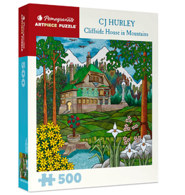 CJ HURLEY: CLIFFSIDE HOUSE IN MOUNTAINS 500 PIECE PUZZLE