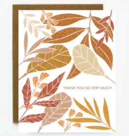 QUIET LINES DESIGN WARM LEAVES THANK YOU CARD
