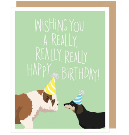 APARTMENT 2 CARDS TWO DOGS REALLY REALLY HAPPY BIRTHDAY CARD