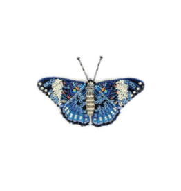 TROVELORE BLUE CALICO BUTTERFLY BROOCH