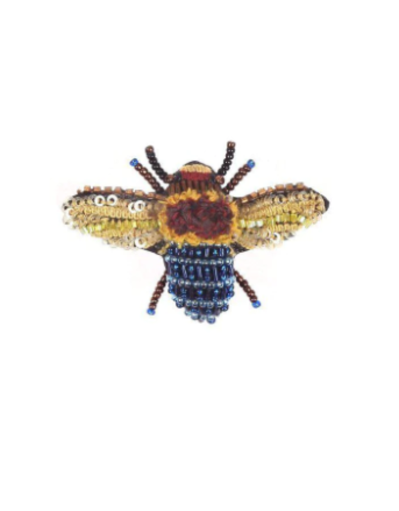 TROVELORE BLUE BANDED BEE BROOCH