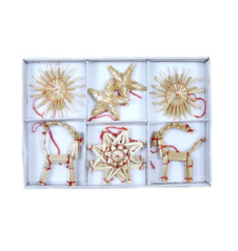 STRAW BOXED ORNAMENTS