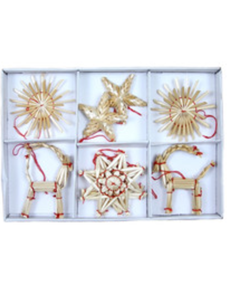 STRAW BOXED ORNAMENTS