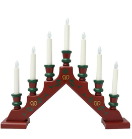 STAR TRADING RED SARA PAINTED CANDELABRA