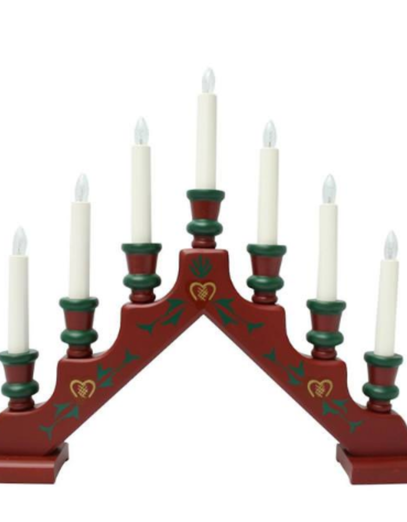 STAR TRADING RED SARA PAINTED CANDELABRA