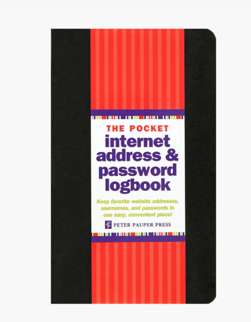 Internet Address & Password Logbook Black