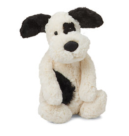 JELLYCAT BASHFUL BLACK AND CREAM PUPPY MEDIUM