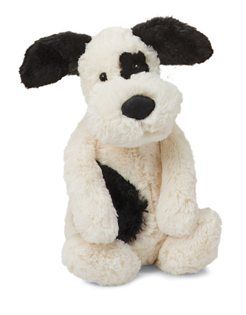 JELLYCAT BASHFUL BLACK AND CREAM PUPPY MEDIUM