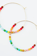 NEST PRETTY THINGS LARGE OMBRE BEADED HOOPS