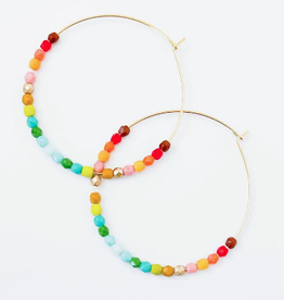 NEST PRETTY THINGS LARGE OMBRE BEADED HOOPS
