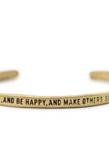 LIVE AND BE HAPPY BRASS CUFF