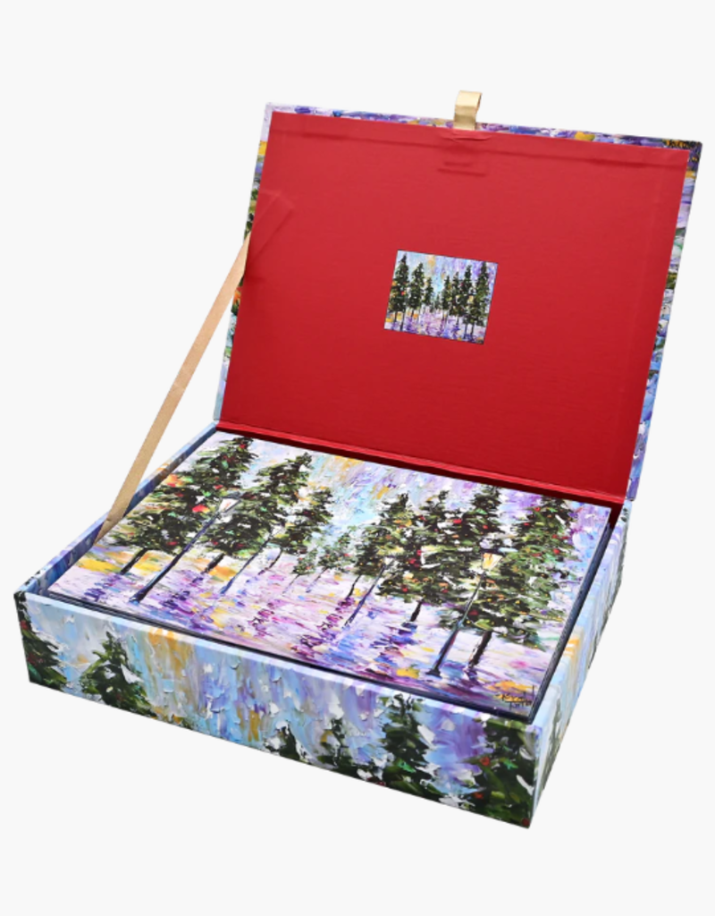 PINES IN MOONLIGHT DELUXE BOXED HOLIDAY CARDS