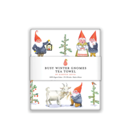 BUSY WINTER GNOMES TEA TOWEL