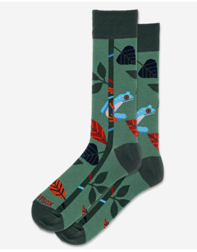 HOT SOX GREEN FROG AND LEAVES SOCKS