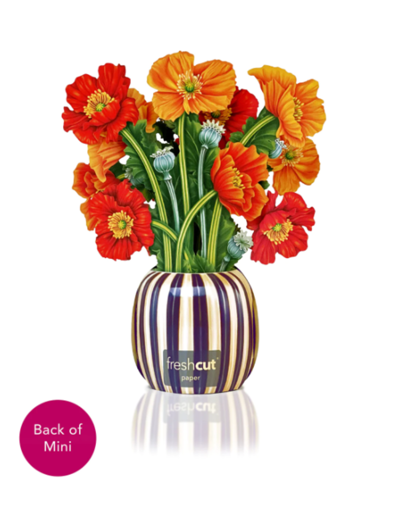 FRESH CUT PAPER MINI FRENCH POPPIES POP UP CARD