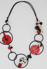 RED HAYDEN DISK NECKLACE