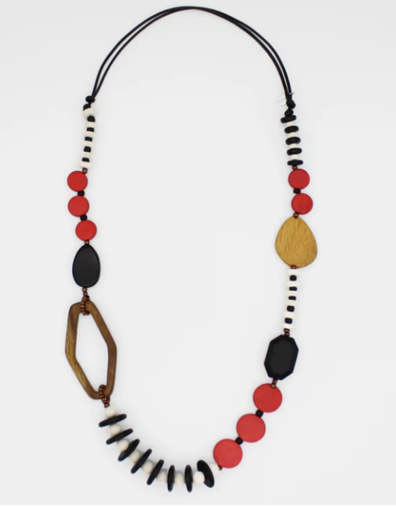 WOOD BEAD GABBY NECKLACE