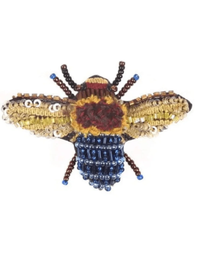 TROVELORE BLUE BANDED BEE BROOCH
