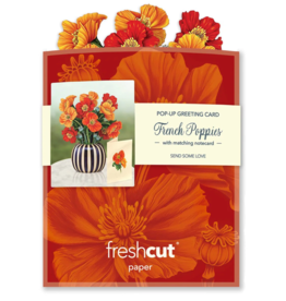 FRESH CUT PAPER MINI FRENCH POPPIES POP UP CARD