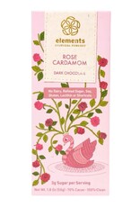 ELEMENTS TRUFFLES ROSE CARDAMOM 70% DARK CHOCOLATE BAR