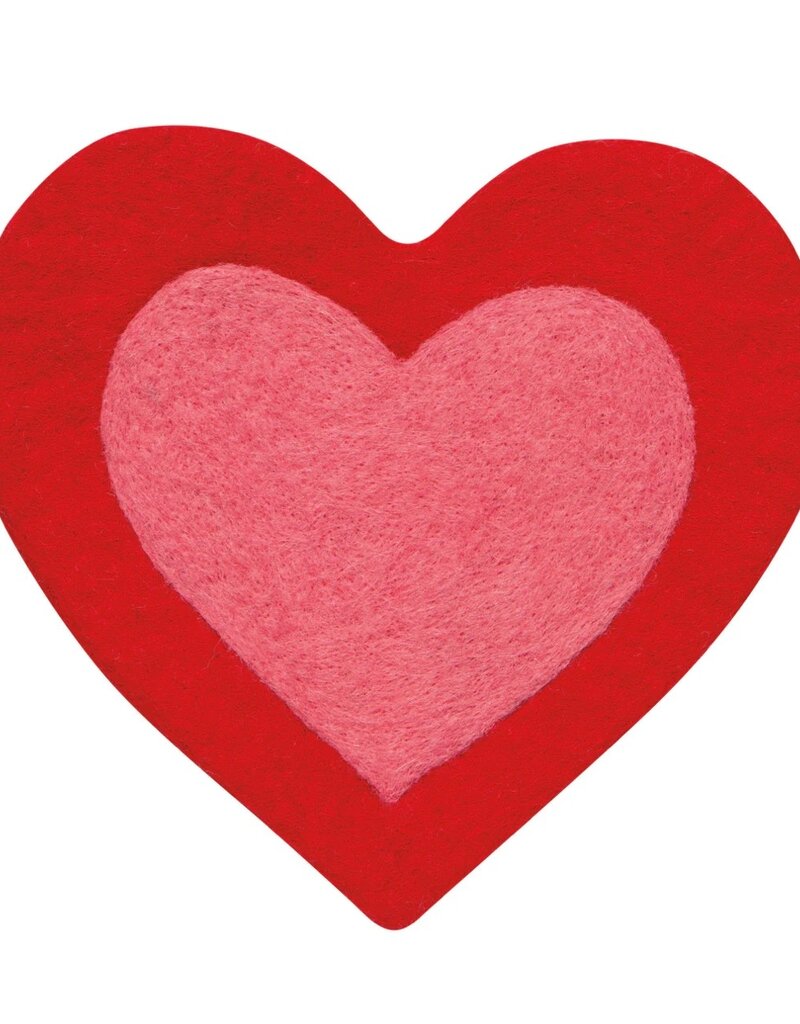 HEART FELTED WOOL TRIVET