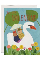 SWAN LAKE VALENTINE'S DAY CARD