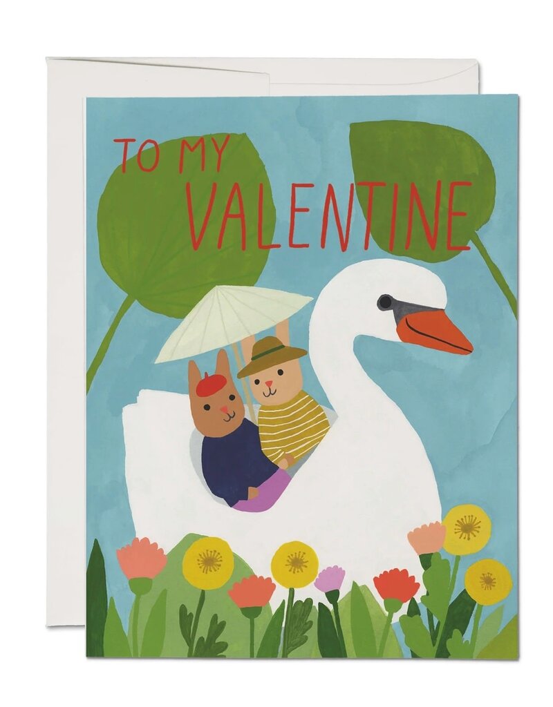 SWAN LAKE VALENTINE'S DAY CARD