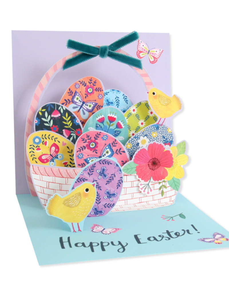 BASKET OF EASTER EGGS POP UP CARD