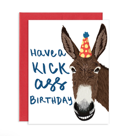 GREY STREET PAPER KICK ASS DONKEY BIRTHDAY CC