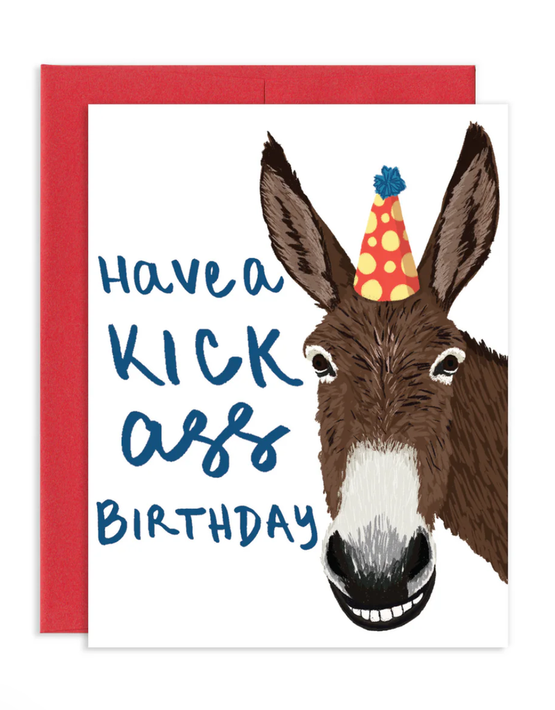GREY STREET PAPER KICK ASS DONKEY BIRTHDAY CC