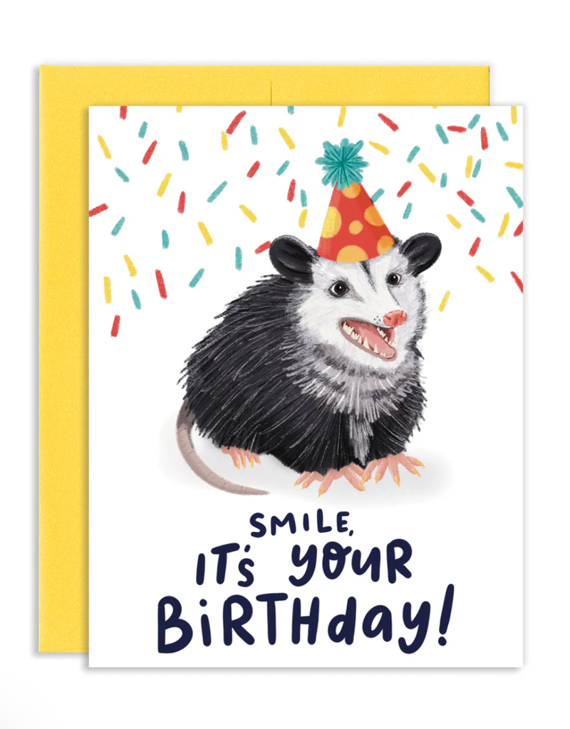 GREY STREET PAPER SMILE! BIRTHDAY OPPOSSUM CC